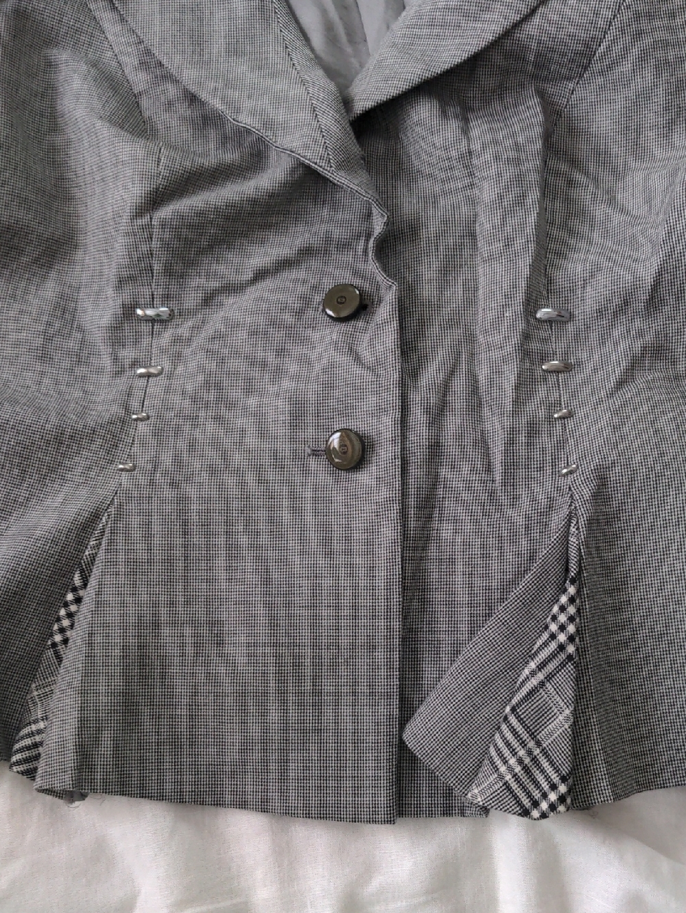 Escada Houndstooth Cotton Peplum Blazer Size 8 (EU Size 38) - Picture 3 of 12